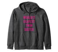 World's Okayest Twin Sister Divertente Sarcastico Sorella Amore Felpa con Cappuccio