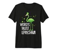 World's Tallest Leprechaun St Patricks Flamingo Shenanigans Maglietta Premium
