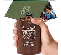 World's Toughest Ultralight Survival Tent • 2 Person Mylar Emergency Shelter Tube Tent + Paracord • Year-Round All Weather Protection for Hiking, Camping, & Outdoor Survival Kits (Army Green)