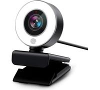 WORLDWIDETRADERS Webcam per PC per streaming HD 1080P, PA552 USB Pro Computer Web Camera Videocamera per Mac Windows Laptop Conferenze Gaming Webcam con Touch Screen Ring Light & Microfono & Treppiede
