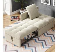 Worletty Chaise longue, divano da pavimento, cloud, letto imbottito 3 in 1, divano letto multifunzionale, divano in tessuto di lino con schienale regolabile, divano reclinabile per piccoli spazi