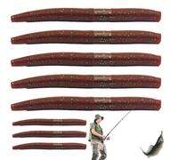 Worm, esche da pesca in gomma simulata, 8 esche da pesca persico, set di esche da pesca simulate, esche da pesca vibranti per esigenze di pesca, acqua dolce, acqua salata