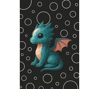 Wormhole Dragon: Black Fantasy Notebook || Lined, 6x9, 120 Pages: A dark cosmic portal journal featuring a teal polygon dragon - ideal for list-making, note-taking, or gifting