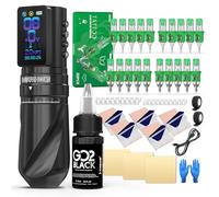 Wormhole Tattoo Kit per tatuaggi wireless con 7 tempi regolabili, 2.300 mAh, macchina per tatuaggi con modalità di lavoro normale/Jump-Start/Dot con display digitale a LED per tatuatori WTK315