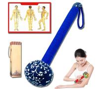 Wormwood Massage Hammer,Long Handle Mugwort Meridian Massage Hammer,26/31 cm,with Natural Plant Ingredients,Ideal for Back Pain Relief,It is your Best Choice to Visit the Elderly (Blue,31cm)