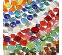 Worown (240 g) piastrelle a mosaico di cristallo colorato, mini mix di pietre per mosaico, set fai da te per adulti, per lavori artistici, decorazioni per la casa e progetti fai da te
