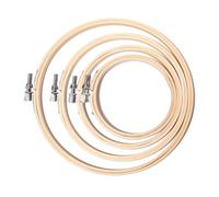 Worown 4 misure (10, 13, 15 e 20 cm), cerchi da ricamo in bambù, anelli regolabili per cucito, cerchi rotondi in legno per punto croce per cucito a mano