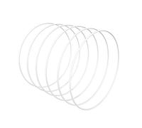 Worown 6 Pezzi 20cm Anelli in Metallo Bianco, Cerchi per Decorazioni, Ghirlanda per Realizzare Decorazioni Nuziali e per Appendere le Pareti