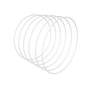 Worown 6 Pezzi Anelli in Metallo Bianco da 25 cm, Cerchi Floreali in Metallo, Cerchi per Ghirlande per Realizzare Ghirlande Nuziali e Decorazioni