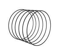 Worown Cerchi per ghirlande floreali da 20 cm, in metallo nero, per realizzare ghirlande nuziali e decorazioni da appendere alla parete, 6 pezzi