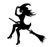 Worparsen Adesivo per auto di Halloween, decorazione per auto di Halloween, resistente alle intemperie, decalcomania autoadesiva per auto, SUV, moto, SUV, decalcomania con strega, nero, piccolo