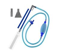 Worparsen Aspirapolvere manuale per piscina con 2 adattatori per ugelli, tubo flessibile trasparente a sifone valvola regolabile, serbatoio per pesci staccabile, cambio acqua spa, vasca idromassaggio,