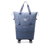 Worparsen Borsa da palestra con scomparti Comoda borsa portaoggetti per On-The-go 36-55l Borsa portaoggetti espandibile con ruote girevoli staccabili Viaggio Palestra Di più, Blu
