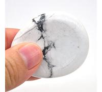 Worry Stone Massaggio con il pollice Pietre preziose naturali Cristalli Strumento Wicca Spirituale decorazione della stanza (Color : White Turquoise, Size : 48 * 40 * 9 mm)