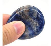 Worry Stone Massaggio con il pollice Pietre preziose naturali Cristalli Strumento Wicca Spirituale decorazione della stanza (Color : Blue Sodalite, Size : 48 * 40 * 9 mm)