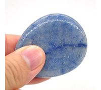 Worry Stone Massaggio con il pollice Pietre preziose naturali Cristalli Strumento Wicca Spirituale raccolta domiciliare (Color : Blue Aventurine, Size : 48 * 40 * 9 mm)