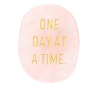 Worry Stone One Day At A Time Inspirational Enhance Confidence Give Power Thumb Stone for Anxiety (Pink)