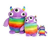 Worry Yummy Mostro di peluche per bambini, con clip, grande e jumbo, morbido peluche per bambini - ragazzi e ragazze ansia, stress e paura che riducono il sonno, compagno viola con cerniera