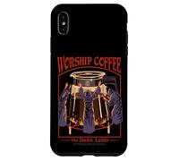Worship Coffee Dark Lord Sarcastic Vintage Funny Adult Humor Custodia per iPhone XS Max