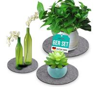 wortek Set di 6 sottobicchieri rotondi in feltro per la protezione da graffi e macchie - Set di sottobicchieri per vasi, bicchieri, piatti, vasi di fiori & Co - diametro di 15, 20 e 25 cm