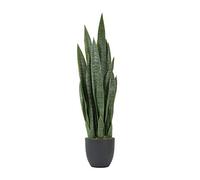Worth Sansevieria - Pianta artificiale a serpente da giardino da 0,9 m, per interni ed esterni, 28 foglie spesse, realistica, pianta in finta seta, decorazione per la casa, suocera, vaso nero e