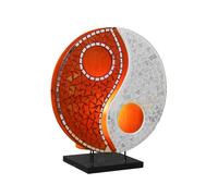 Woru Lampada da tavolo in mosaico di vetro Ying Yang, arancione/bianco Woru