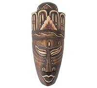 Woru Maschera Jano dipinta a scelta in 20 cm, 50 cm o 100 cm, maschera in legno di bali per decorazione africana (circa 20 cm)