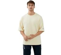 WORWE T-Shirt a Maniche Corte Oversize da Uomo Sportivo Stile di Moda Spalla Grande Goccia Traspirante Asciugatura Rapida Girocollo Palestra Sport Moda di Strada(L,Avorio)