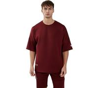 WORWE T-Shirt a Maniche Corte Oversize da Uomo Sportivo Stile di Moda Spalla Grande Goccia Traspirante Asciugatura Rapida Girocollo Palestra Sport Moda di Strada(L, Rosso Vino)
