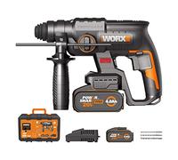 WORX 18 V (20 V MAX) Trapano a percussione rotante perforatore senza fili WX381.2, PowerShare, Brushless, 3 funzioni in 1 strumento per trapano martare e scalpello antivibrazione