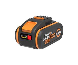 WORX 18V (20V MAX) Batteria Agli Ioni di Litio 4.0Ah WA3014 con Schermo, PowerShare per Tutti i Dispositivi Batteria di Ricambio Batteria Ricaricabile ad Alte Prestazioni