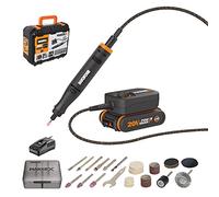 WORX 18V(20V MAX) MakerX Utensile rotante, PowerShare, Set di Accessori da 30 Pezzi, 1 Batteria da 2Ah con Indicatore, 1 Caricatore da 2Ah, WX739