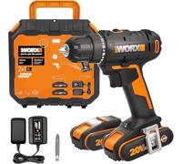 WORX 18V(20VMAX) Trapano Avvitatore senza Fili WX100.3 con 2*2.0AH Batterie | PowerShare Trapano-Avvitatore,Coppia Massima 30 Nm,Velocità Variabile,Luce LED,Mandrino Autoserrante da 10 mm,Caricabatterie