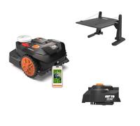 Worx Landroid Vision Cloud WR304E 2WD Robot Tagliaerba con Garage e Cut-to-Zero, Senza Filo Perimetrale per 400 m², (Evitamento Ostacoli AI, Navigazione VSLAM + RTK Cloud, Mappatura Automatica)
