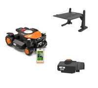 Worx Landroid Vision Cloud WR340E 4WD Robot Tagliaerba con Garage e Cut-to-Zero, Senza Filo Perimetrale per 600 m², (Evitamento Ostacoli AI, Navigazione VSLAM + RTK Cloud, Pendenza 84%)