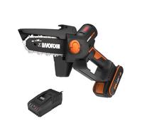 WORX Nitro Mini Motosega potatore a batteria WG325E.9, Motore Brushless, lubrificazione automatica, leggera e compatta, Motosega Elettrica, PowerShare 20V, senza batteria e caricabatterie