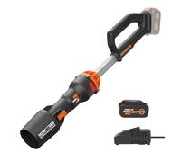 WORX Nitro WG543 - Soffiatore per foglie LEAFJET senza fili, con batteria e caricabatterie, soffiatori per la cura del prato solo 1,7 kg, motore brushless senza fili, batteria e caricabatterie inclusi
