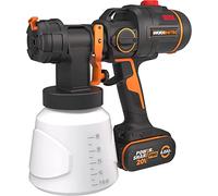 WORX Nitro WX020 - Pistola a spruzzo senza fili Brushless 20 V - 2 Ah (fornita con una batteria e un caricatore rapido, contenitore da 1 l, 3 modalità, 4 ugelli, facile da pulire)