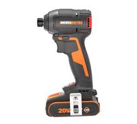 WORX NITRO WX265 Avvitatore a percussione a batteria 20 V, potente motore brushless, 3 livelli di velocità e 2 modalità, coppia di 200 Nm, leggero e compatto
