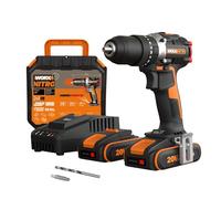 WORX NITRO WX355 - Trapano avvitatore a percussione a batteria professionale, motore brushless, 55 Nm, numero di colpi 33600/min, velocità a vuoto 0-500/0-2100 giri/min, leggero e compatto, luce LED,
