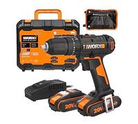 WORX Trapano avvitatore a percussione senza fili 18 V (20 V MAX) WX370, PowerShare, Max. 50 Nm, con 2 batterie 2,0 Ah e 30 punte, 2 velocità variabile, mandrino automatico 13 mm