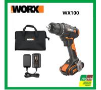 WORX TRAPANO AVVITATORE WX100 20V LUCE LED VALIGETTA BATTERIA 2AH POWERSHADE