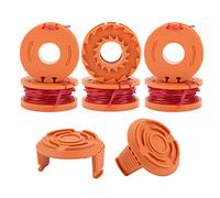WORX WA0004.1 Bobina di filo per tosaerba, bobine di ricambio e coprirocchetto per decespugliatore Bobine di ricambio per tagliabordi Worx 20V Bobina Ø1,65mm, lunghezza 3m (6 bobine + 2 cappucci)