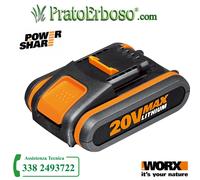 Worx WA3551.1 - Batteria al litio 20 V da 2 Ah