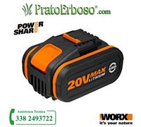 Worx WA3553 - Batteria al litio 20 V da 4 Ah