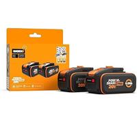 WORX WA3644.2 Batteria originale PowerShare Pro 20V, 2 pezzi, 4,0 Ah | Maggiore sicurezza e autonomia, indicatore LED e tecnologia HeatShield, compatibile con tutti i prodotti WORX PowerShare