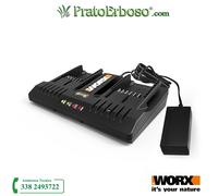 Worx WA3772 - Caricabatterie doppia postazione 20 V