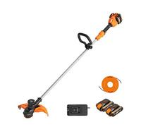 WORX WG183E Decespugliatore a batteria 40 V Max. (2 x 20 V) | Include 2 batterie 2 Ah e doppio caricatore | Testina con uscita del filo doppia | Avanzamento del filo automatico