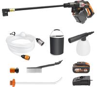 WORX WG633E.1 Hydroshot idropulitrice a batteria 20V, max. 56 Bar, 220L/H | Accessori, batteria PowerShare da 4,0 Ah e caricabatterie inclusi, ideale per pulire terrazze e auto