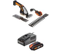 WORX WG801E.91 Tagliasiepi, Nero & WA3601 Kit 1 Carica Batteria Rapido + 1 Batte